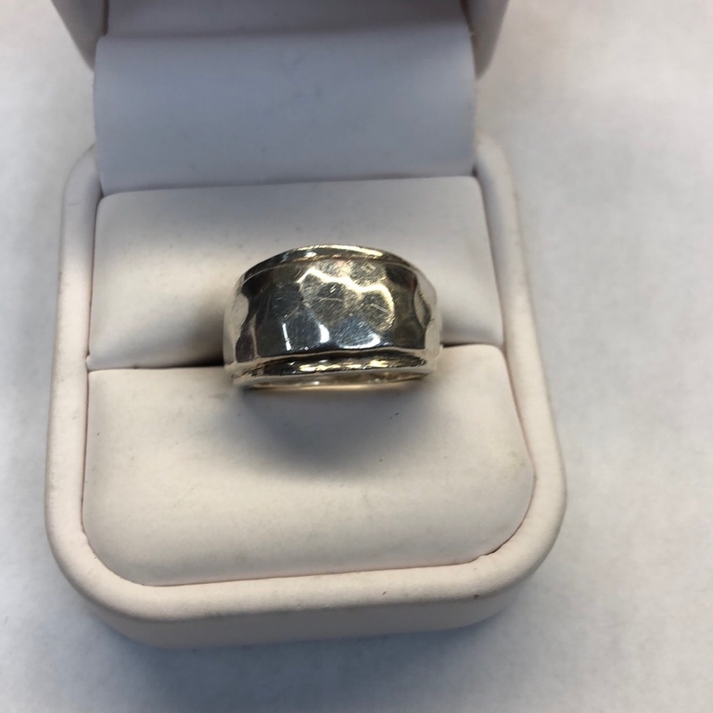 Silver Hammered Ring - image 2
